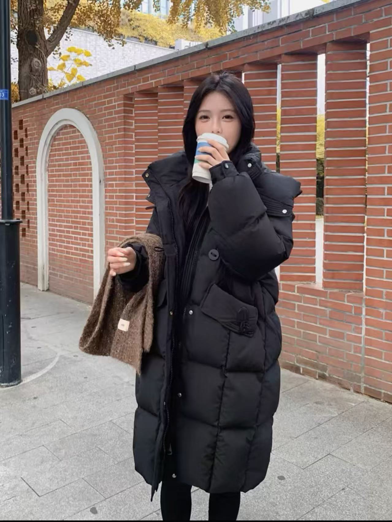 801-900保暖冬季毛领韩版宽松女式连帽中长款加厚