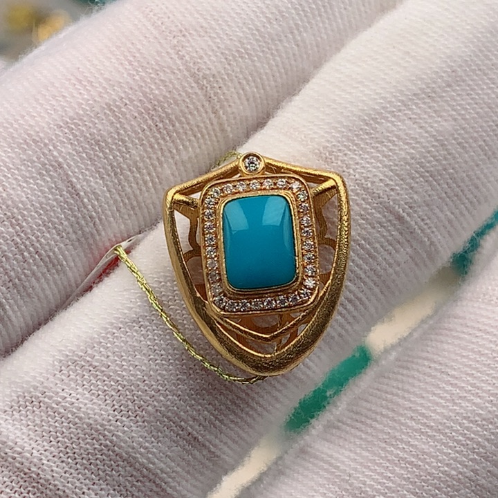 【闪购商品】绿松石背云18K金镶嵌