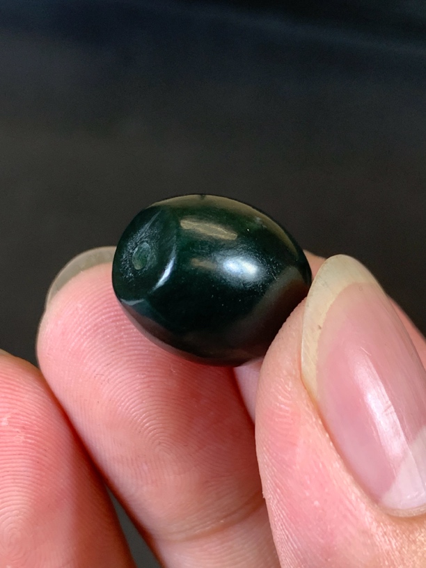 和田玉青玉珠子挂件