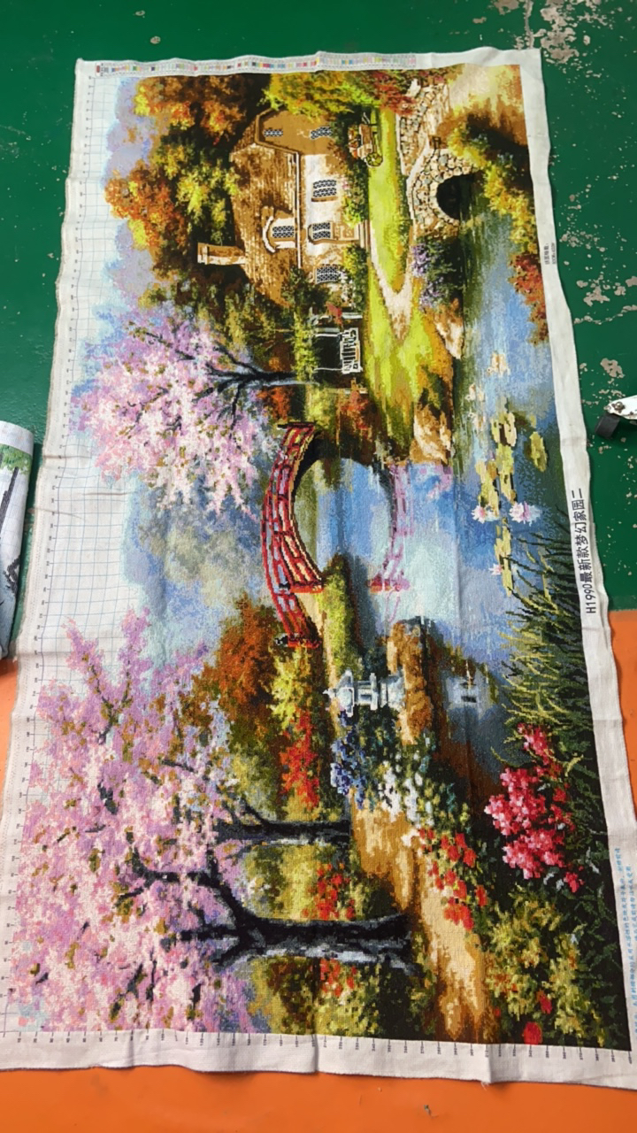 纯手工十字绣成品新款梦幻家园1.9米客厅挂画