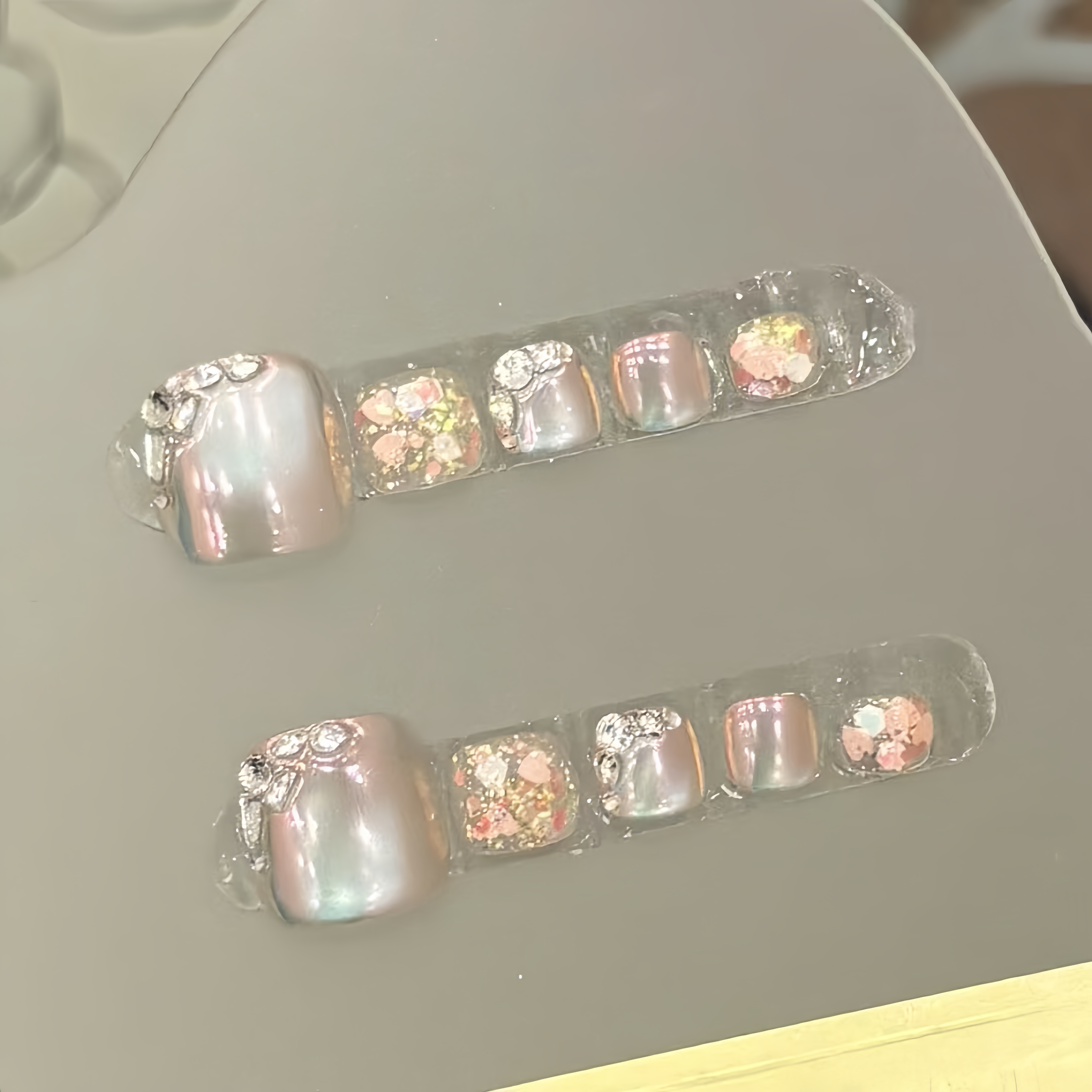 幻色人鱼姬（脚甲12片装）-茉莉Molly轻奢手工穿戴甲
