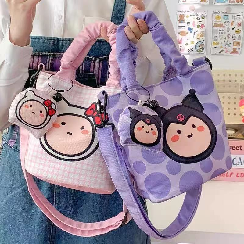 动漫人物可斜挎水桶包手提包可爱休闲百搭简约学生