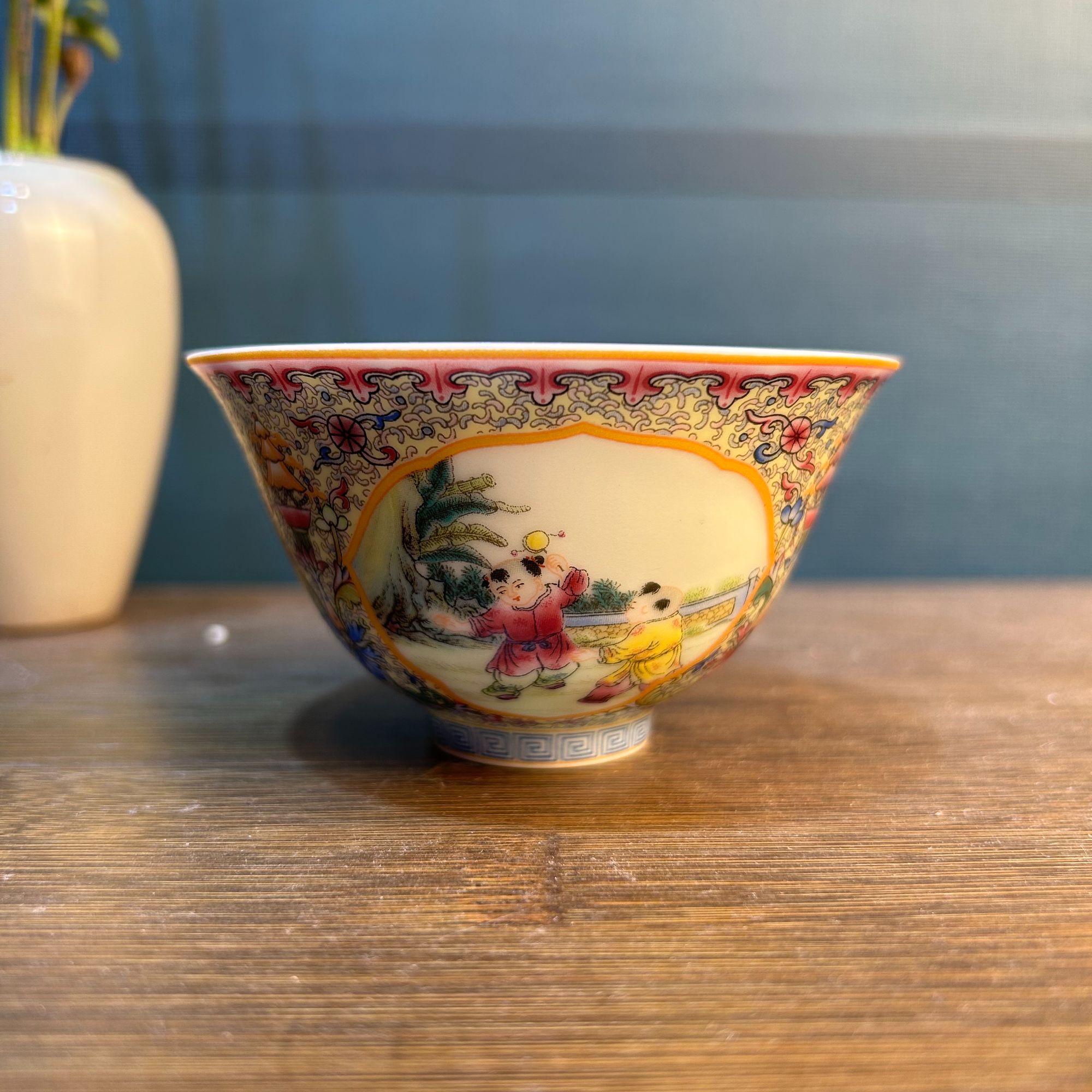 景德镇陶瓷茶具珐琅彩人物山水主人杯