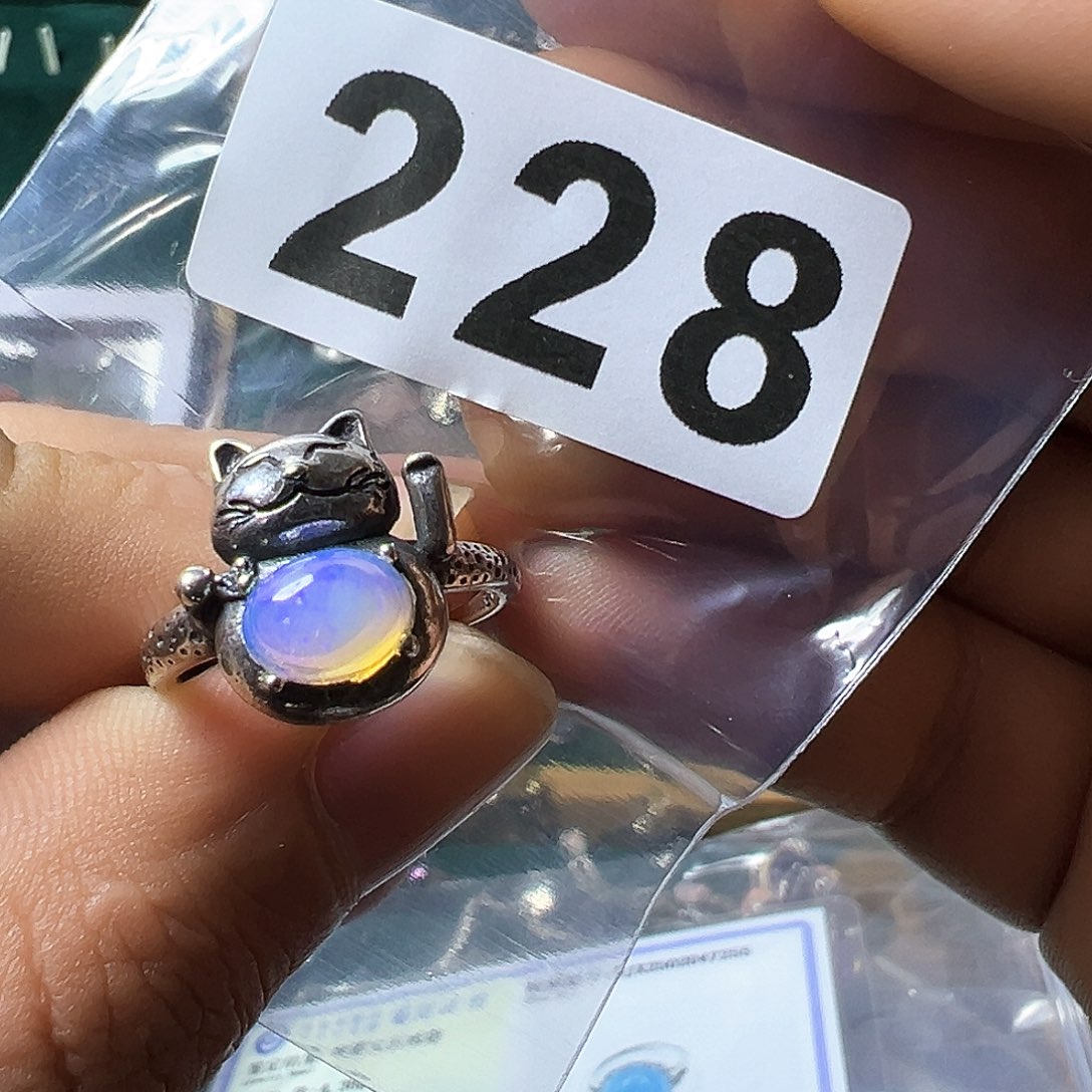 欧泊戒指银S925镶嵌用****0