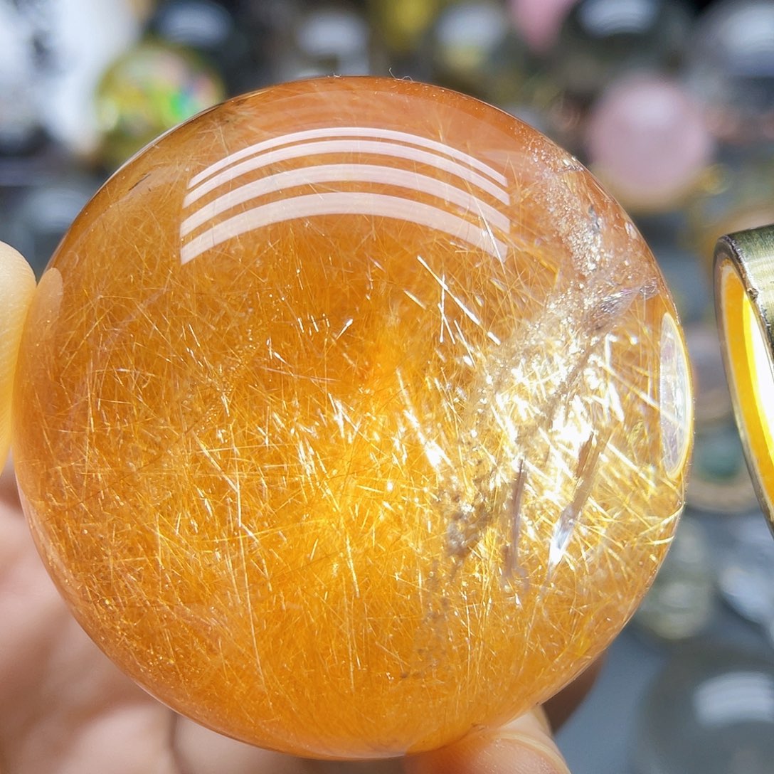未镶嵌珠宝半成品水晶天然兔毛51.8mm
