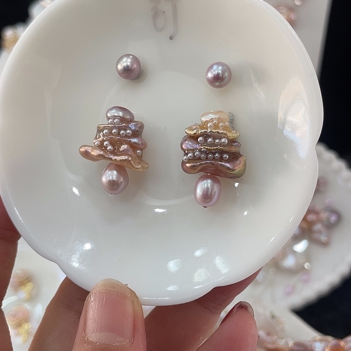 桃***妖纯铜合金圣诞树耳钉流苏款