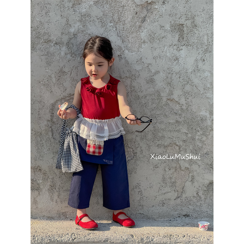 XLMS·25夏~立体花朵领上衣25100