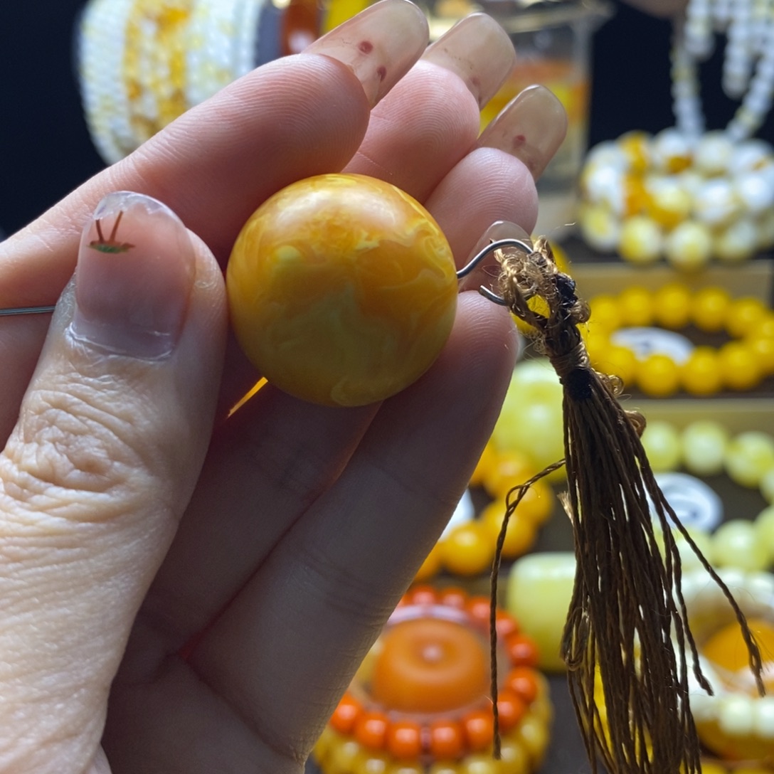 神***皮25单珠老蜡色精品一颗