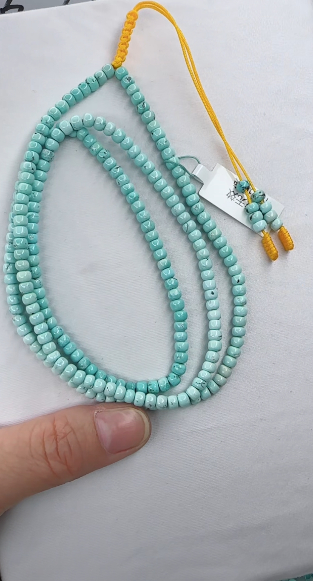 天然原矿绿松石米珠链