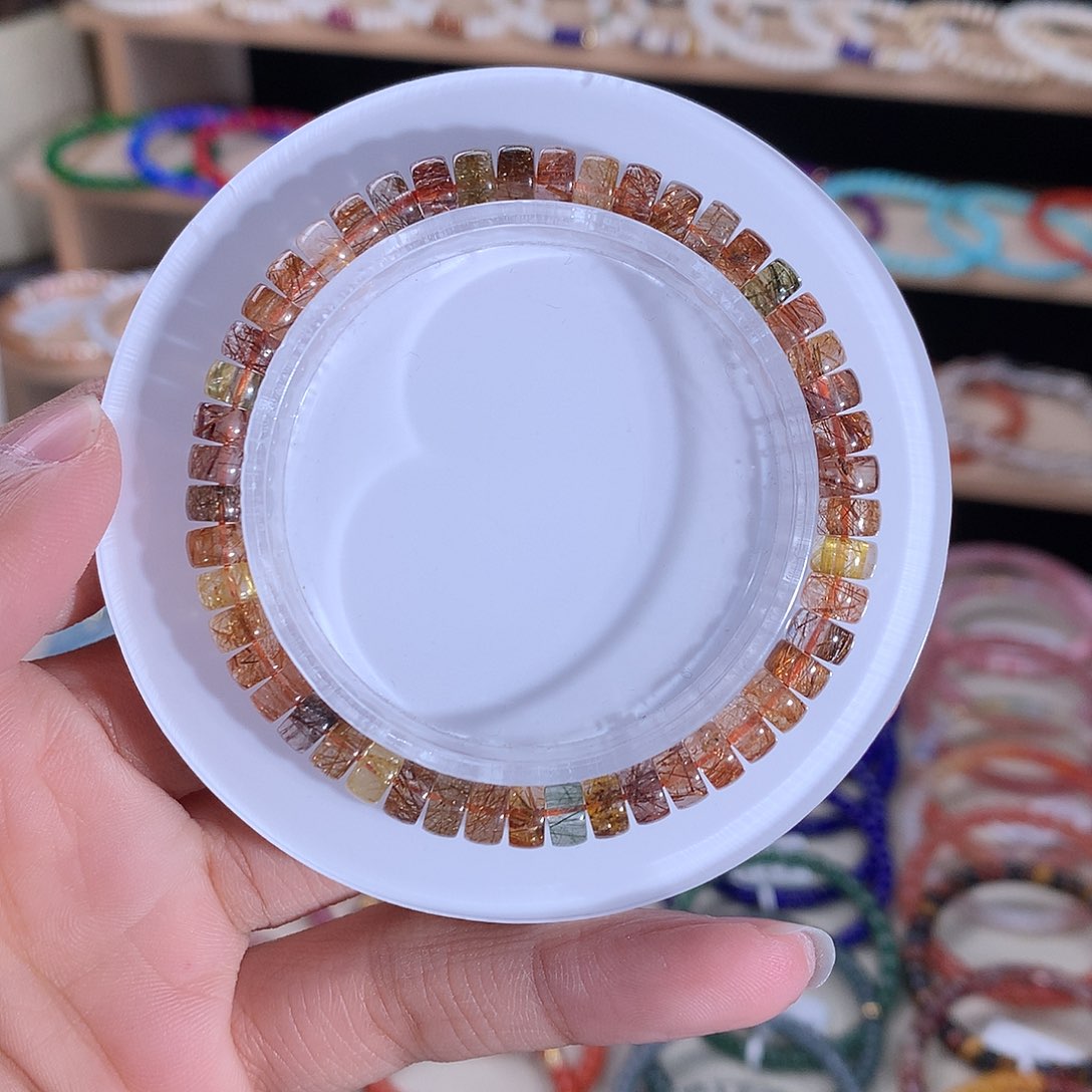 未镶嵌手串发晶精工药片铜发晶6mm