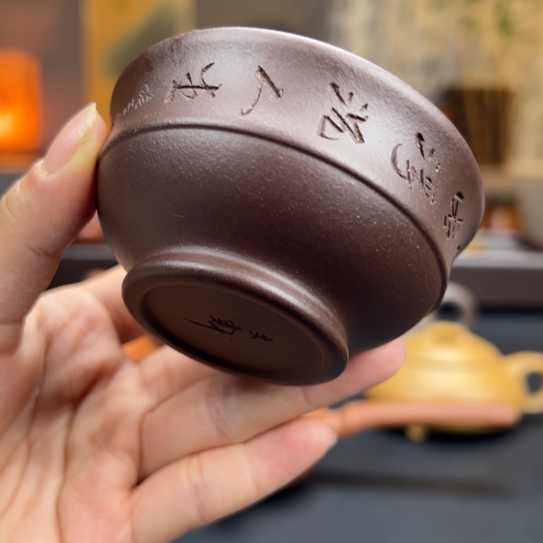 紫砂茶杯紫泥茶杯