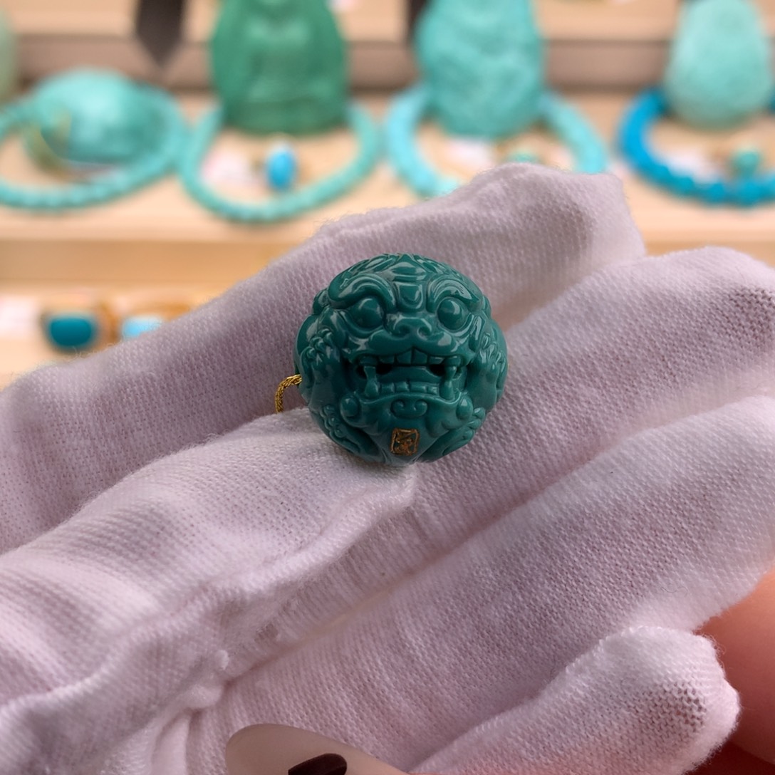 绿松石珠宝奇石未镶嵌17.6mm