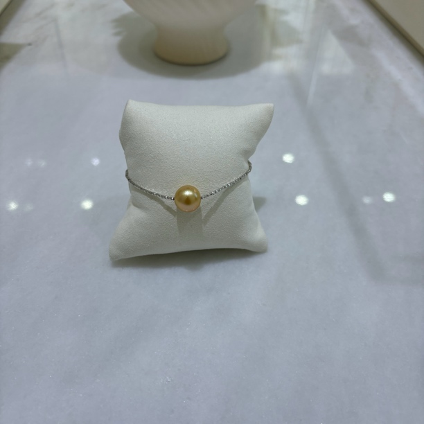 s925银南洋金珠手链12-13mm（5cm延长尾链）