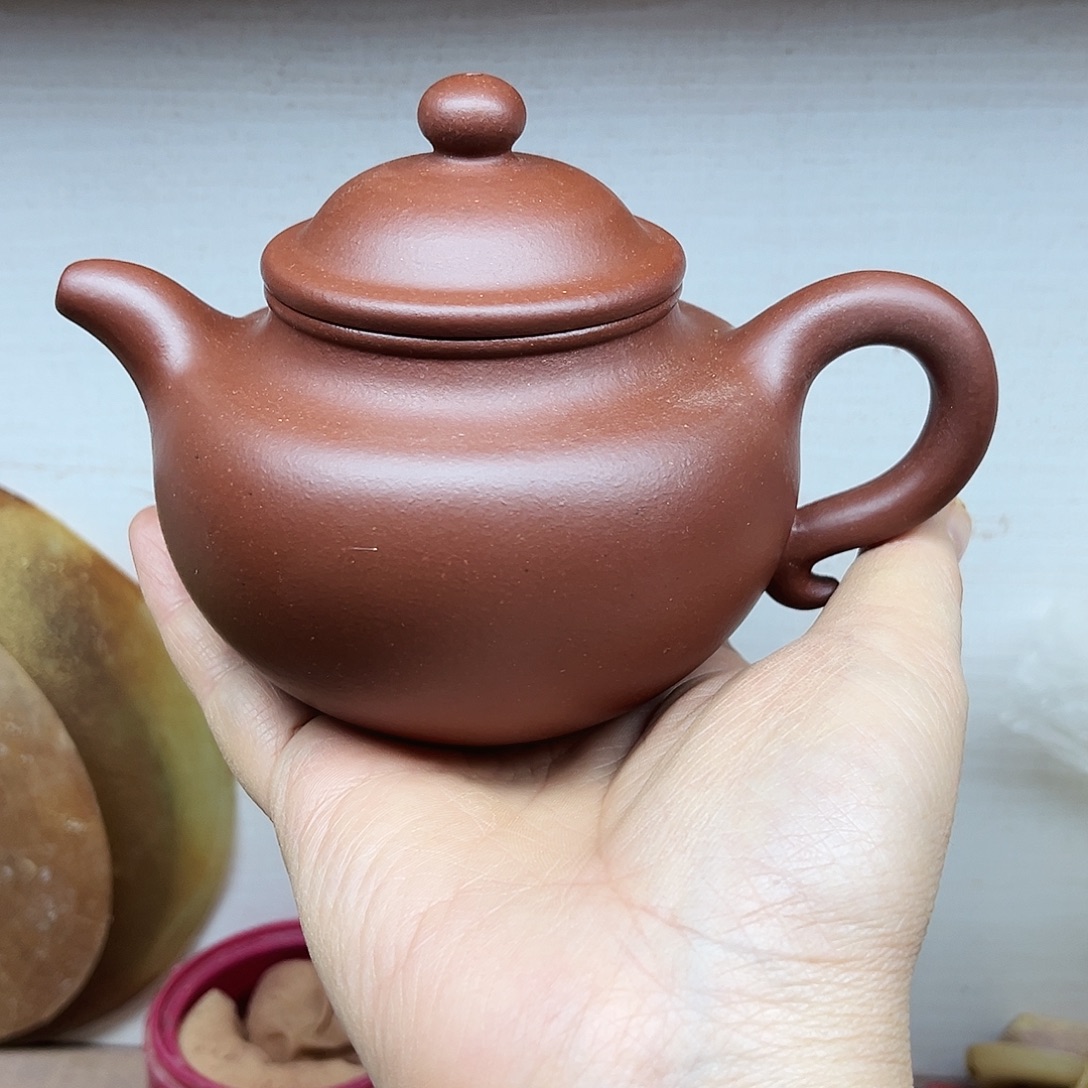 c***l茶壶紫砂紫泥半手工莲子壶