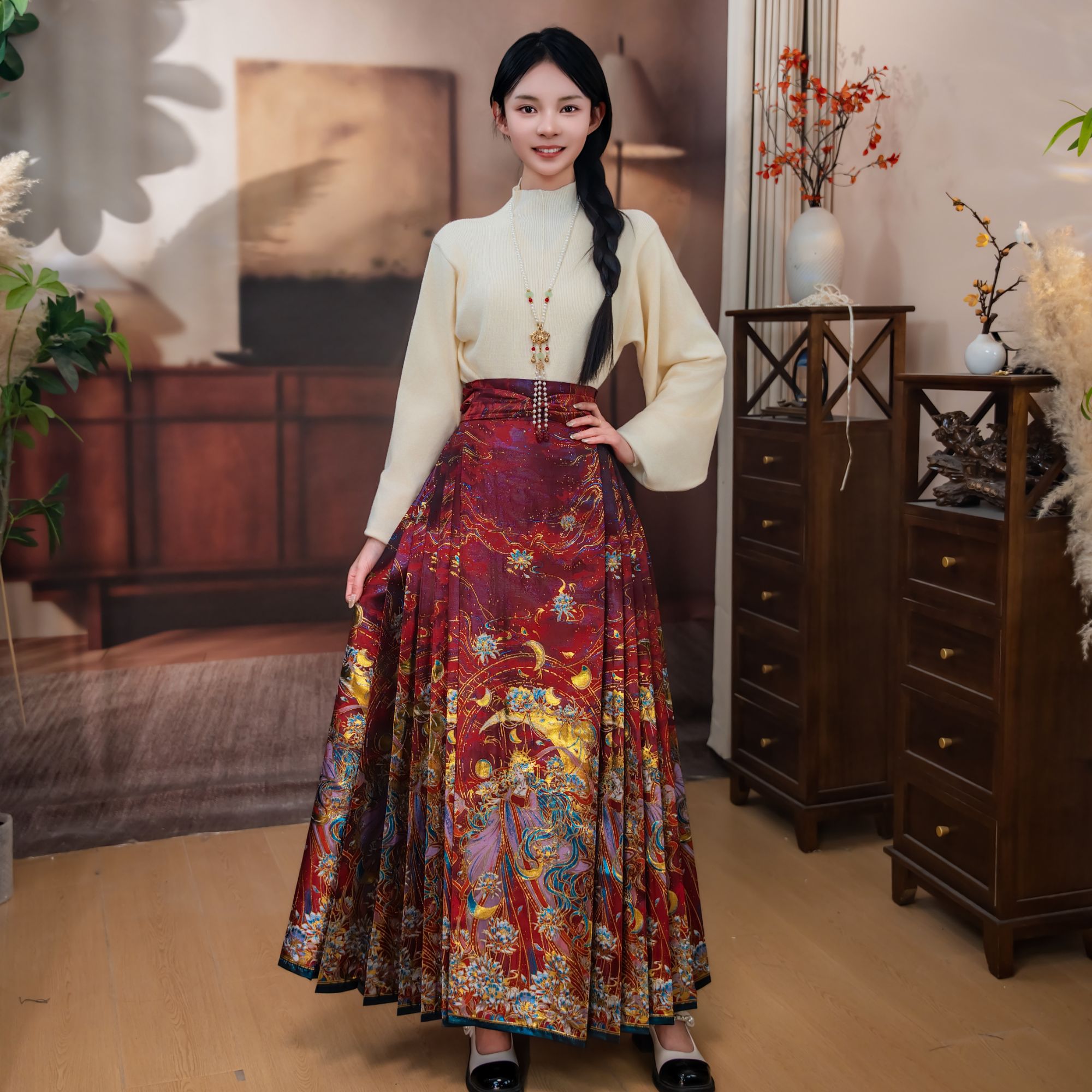 凤舞女神通用织金马面裙汉服常规中国风新中式日常百搭汉元素