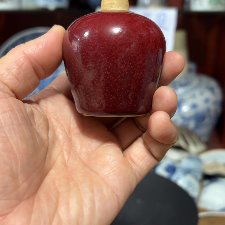 好***习摆件单色釉均红釉小罐子