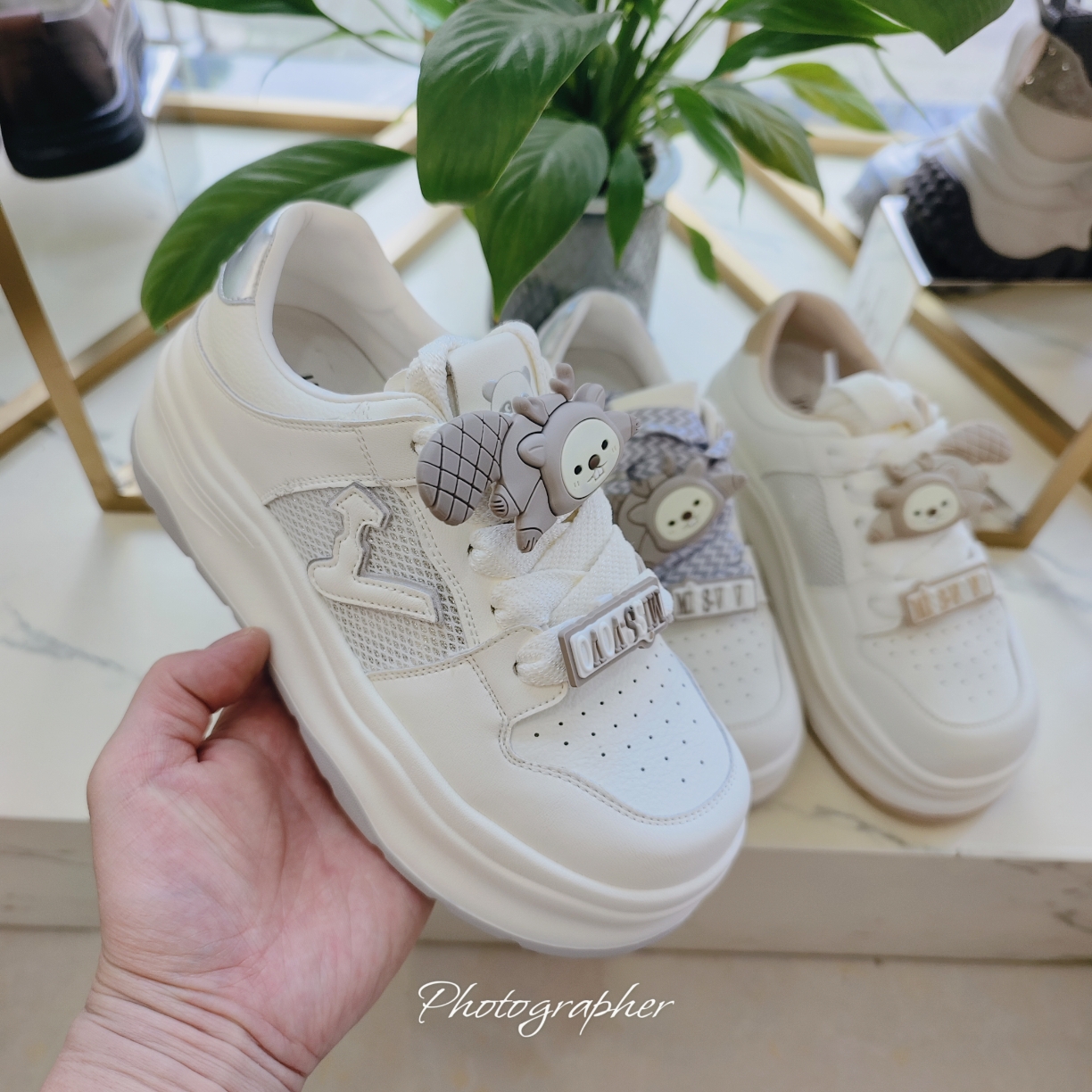 实体店真皮女鞋8008-129厚底板鞋网面透气舒适轻巧休闲鞋