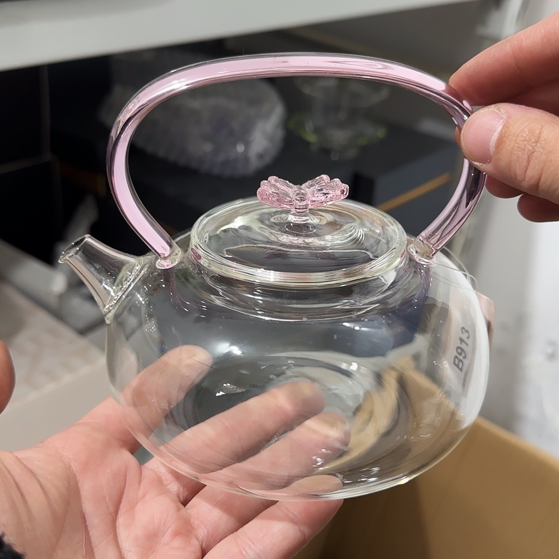 797样品茶壶粉福蝶微瑕