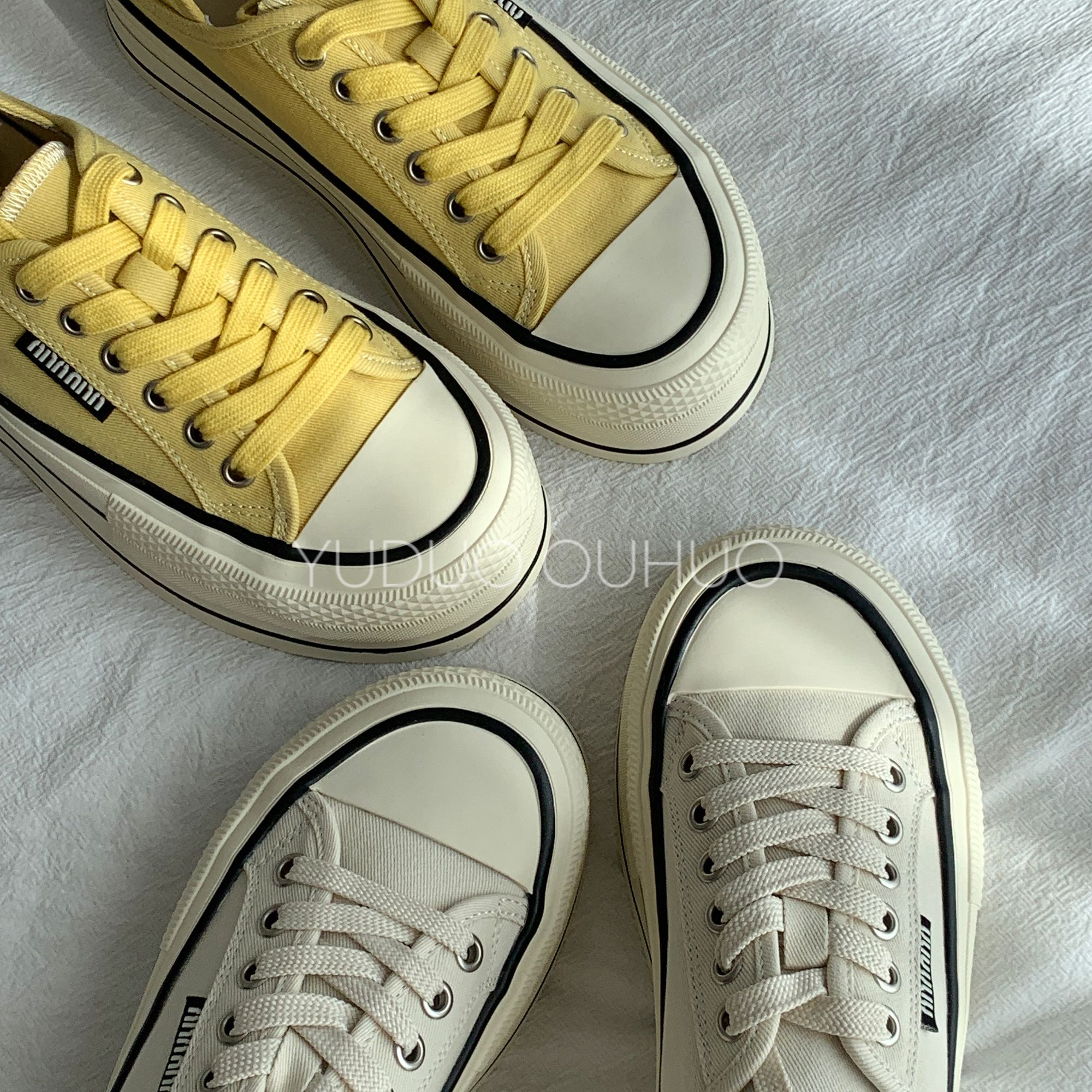 【欧货女鞋】2025新款真皮休闲鞋 厚底百搭系带舒适两穿帆布鞋