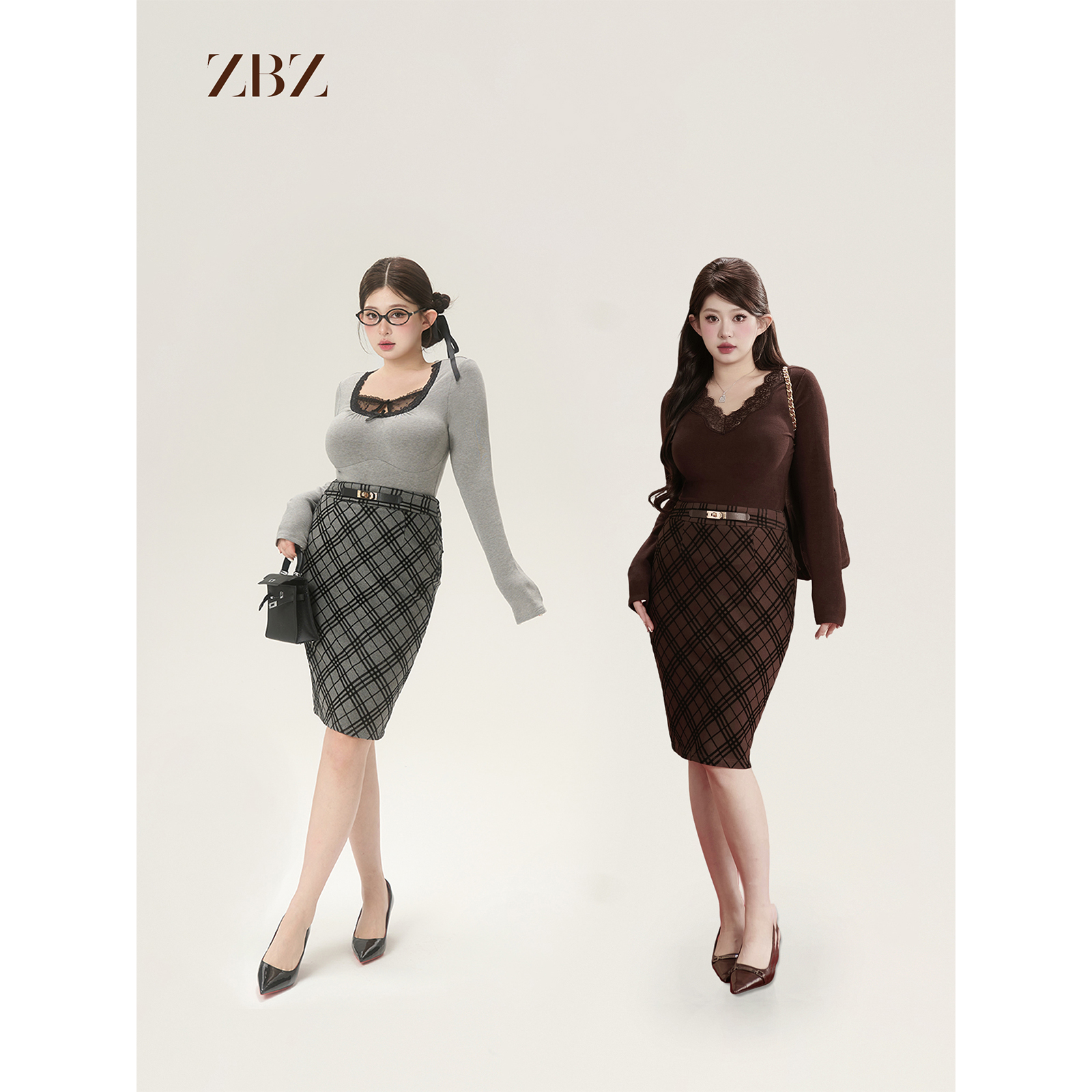 周白子 12/08 高弹植绒【定制凯莉 · 暮光菱影半身裙】ZTBP3347