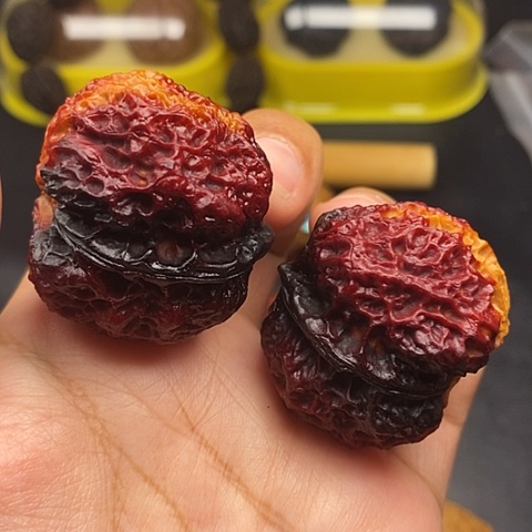 文玩核桃把件39尺火麒麟金蟾