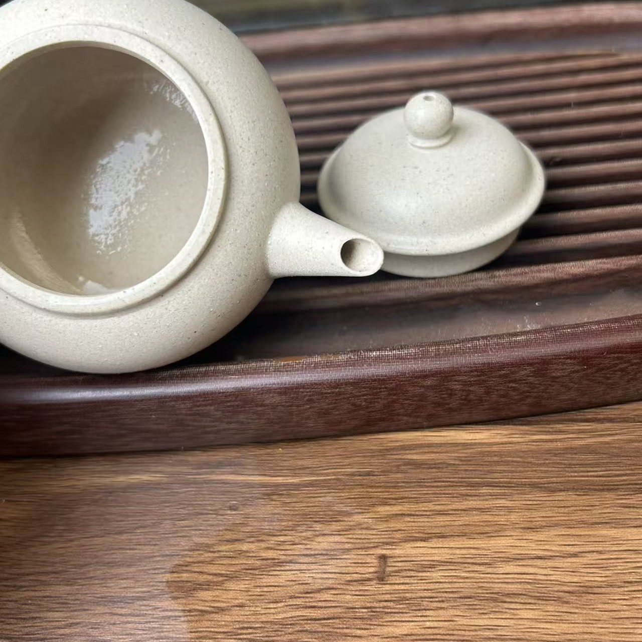 宜兴原矿白段泥手工水平紫砂壶小容量110cc泡茶专用汉瓦壶