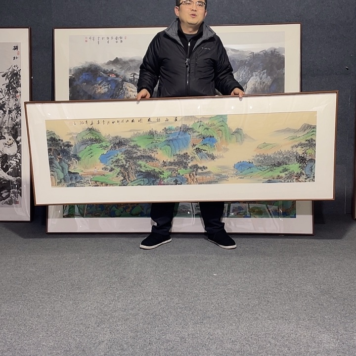 国画手绘画作带框发货