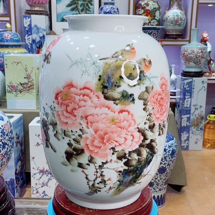 花瓶全手工釉下彩冬瓜瓶