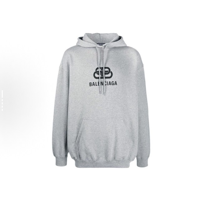 99新 Balenciaga/巴黎世家 锁扣连帽卫衣印花logo S码