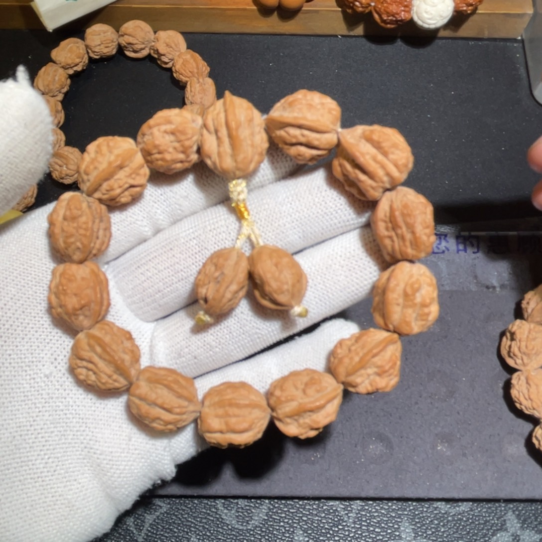 古***游文玩核桃手串嵩山蛤蟆头无削尖无泡药