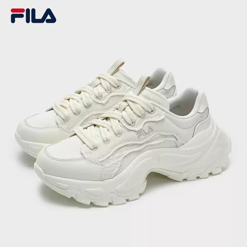 FILA/斐乐官方SOFIA 4 CANVAS帆布鞋女2025夏款鱼刺鞋F12W521301F