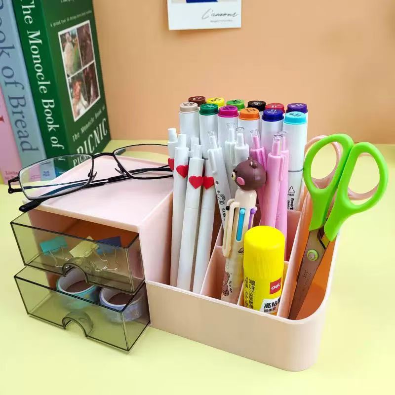 桌面抽屉收纳盒颜色随机