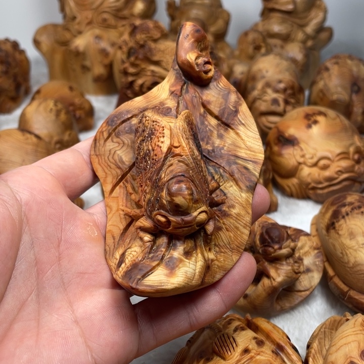 柏木手工叶子蝉手把件