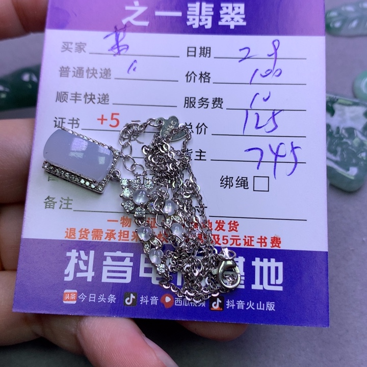 翡翠颈饰银S925镶嵌苯