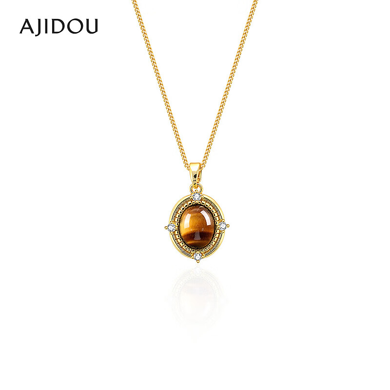 AJIDOU阿吉豆项链女款虎眼石气质锁骨链短颈链【CB】