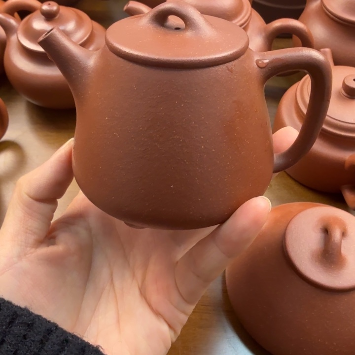 茶壶紫砂220cc红降坡高瓢