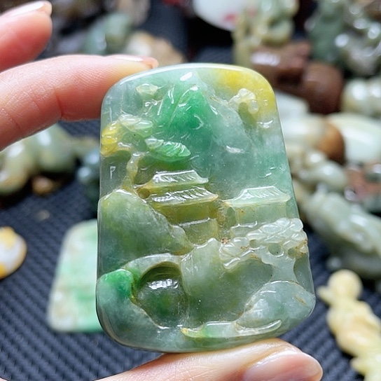 白玉菩提吊坠摆件