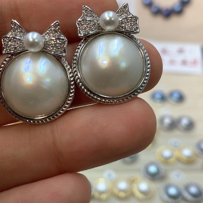 【闪购商品】耳饰拼合珍珠（马贝珠）未镶嵌