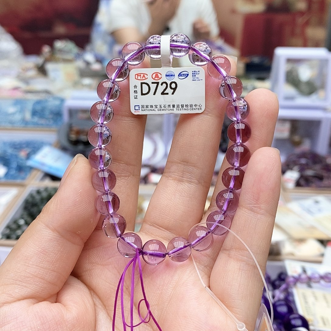 水晶手链未镶嵌D729紫水晶8mm