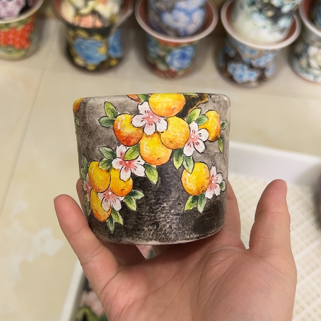 景德镇炫彩手绘口6.5高7