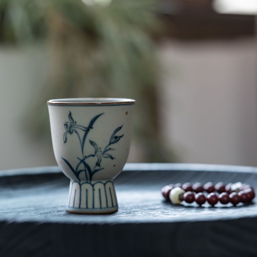 南青 高温手工手绘 芷若月上杯