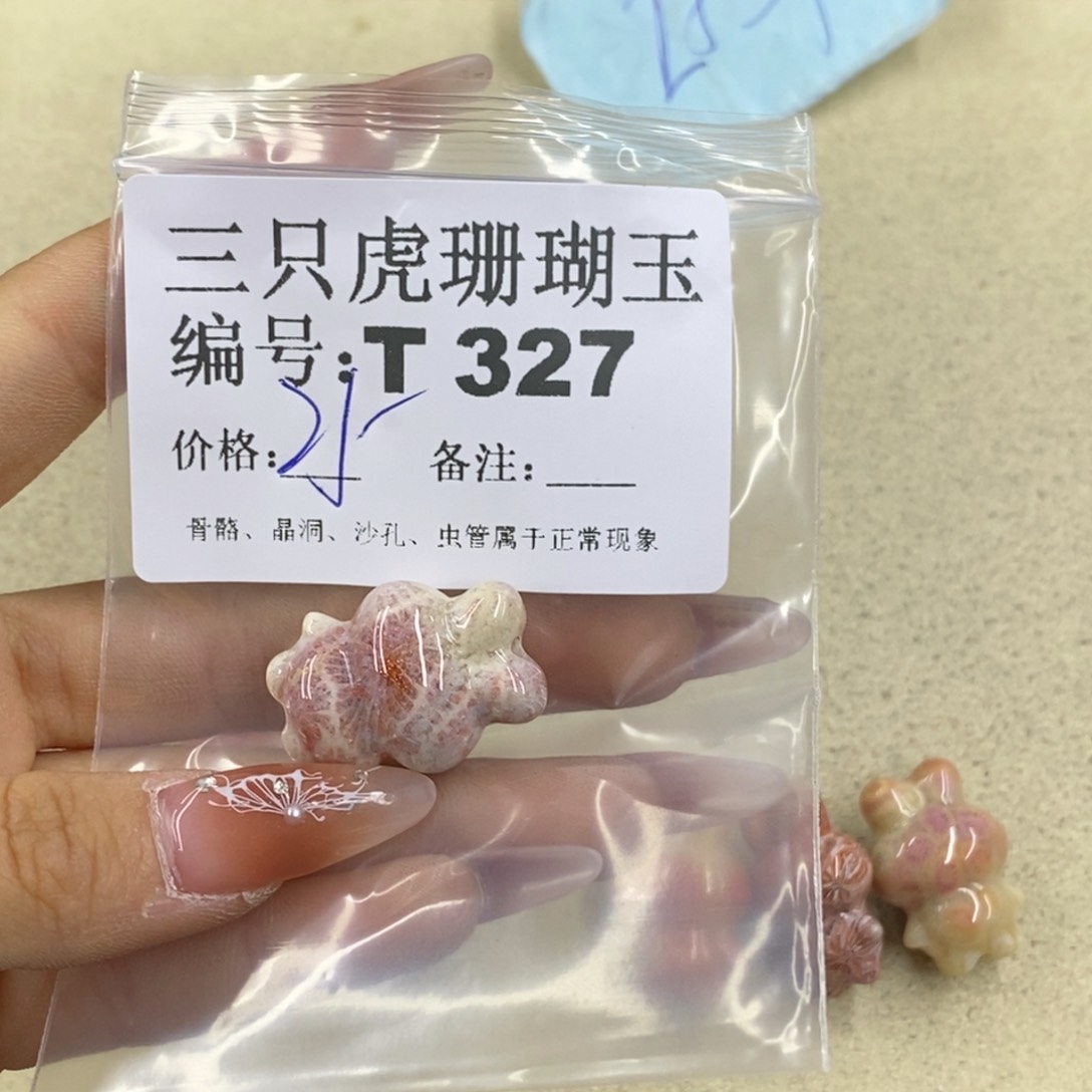 硅化珊瑚（珊瑚玉）1足银镀金镶嵌一****n