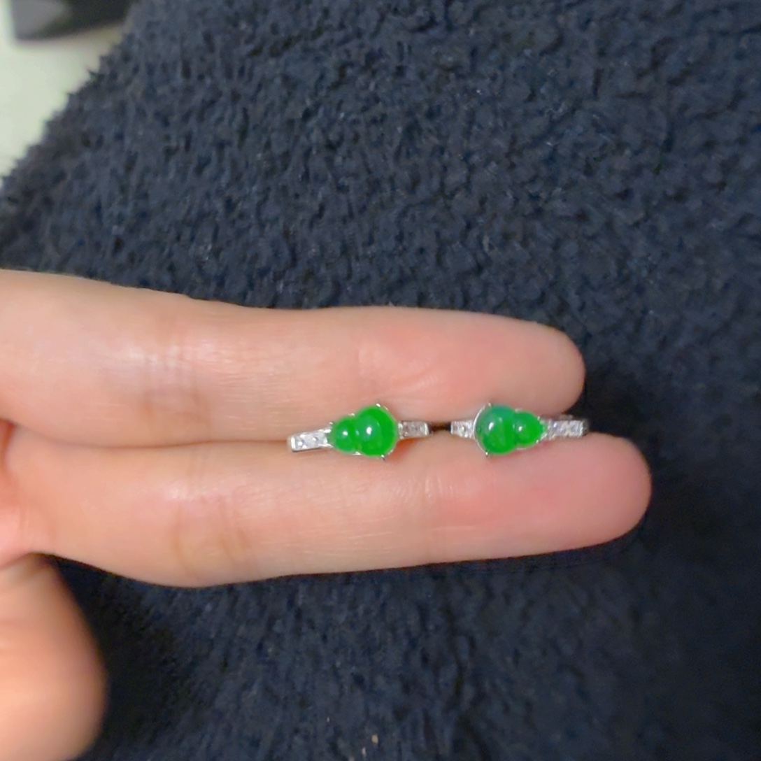 翡翠银S925镶嵌吊坠(不含链)耳包