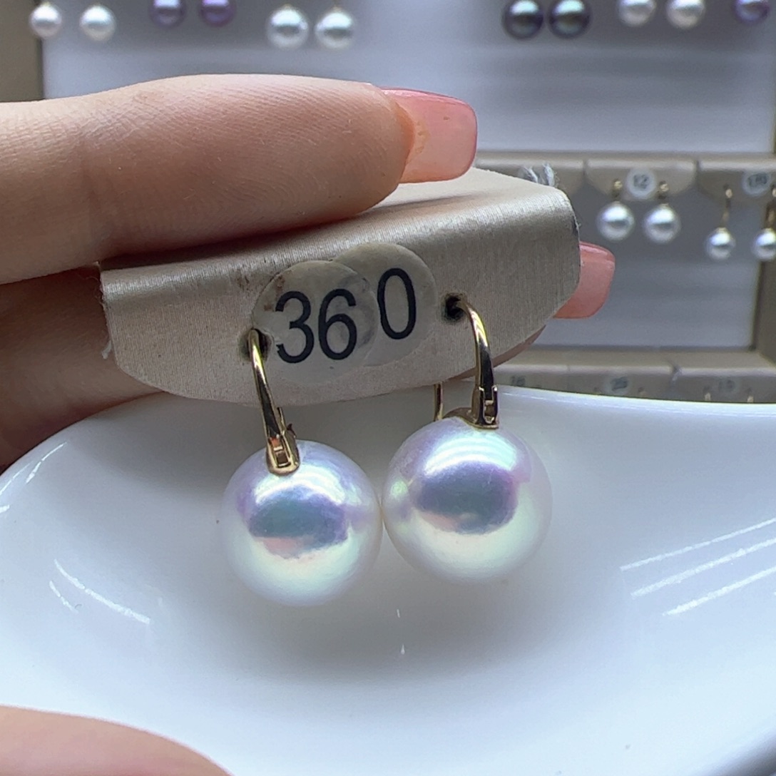 18K金镶嵌淡水珍珠耳饰