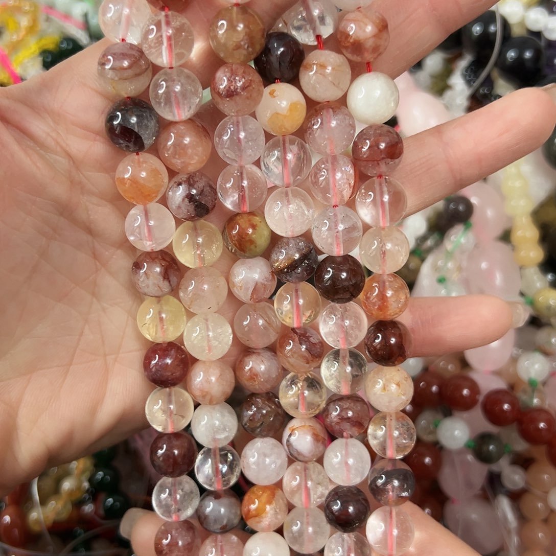 玛瑙/玉髓未镶嵌珠宝半成品，卡10红胶花一条