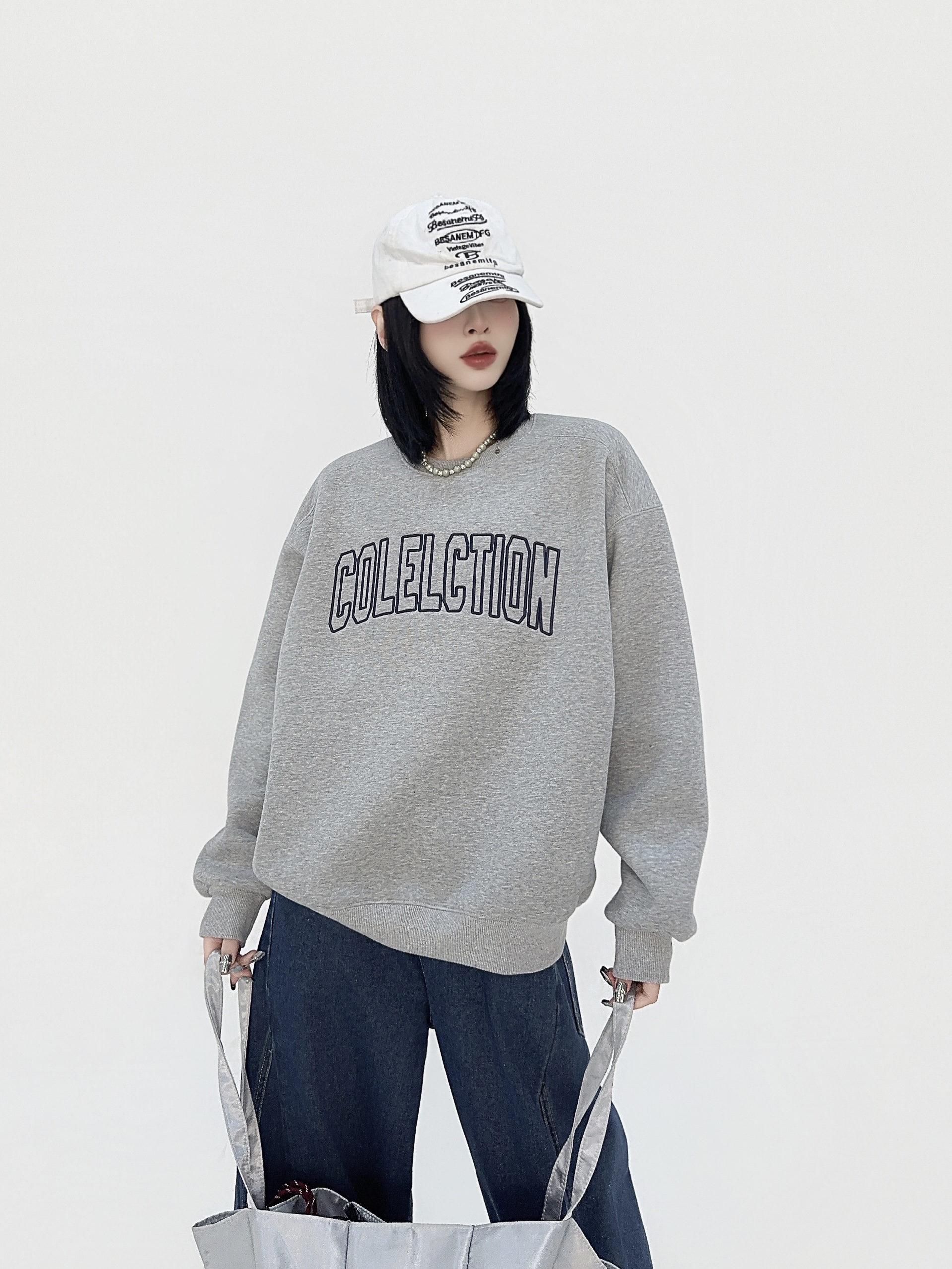 【7z】冬款加绒刺绣字母圆领卫衣25103