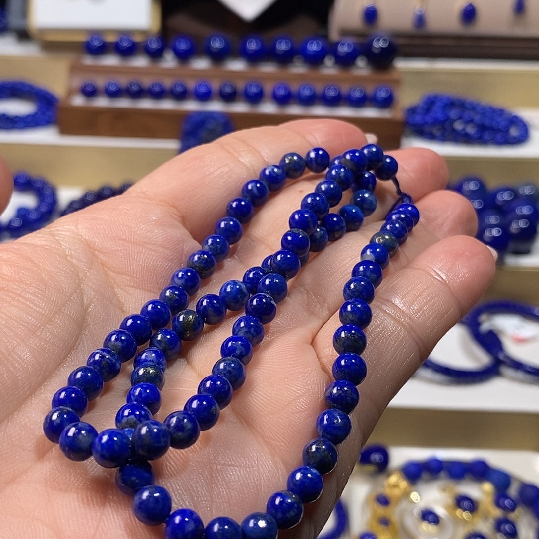 青金石未镶嵌手串5.5m