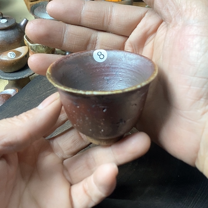 杯手工粗陶、柴烧茶器