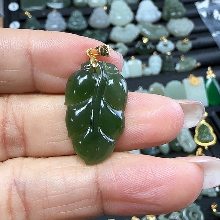 和田玉吊坠(不含链)银S925镶嵌