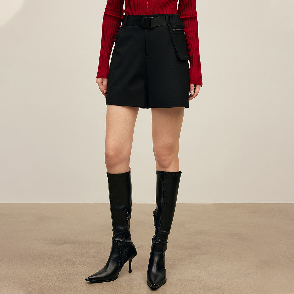 【粉丝专属】潮流工装风休闲裤女夏季腰带设计感时尚百搭直筒短裤